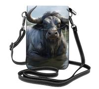 YYHWHJDE Water Buffalo Picture - Telefono cellulare da donna con prepuzio in pelle, a tracolla, piccola tracolla regolabile