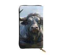 YYHWHJDE Water Buffalo - Pochette lunga in pelle di qualità, progettata per ragazze e donne alla moda, elegante, 19 x 10,5 cm, Nero , Taglia unica