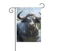 YYHWHJDE Water Buffalo Stampe Bandiera Giardino Decorazione Cortile 30,5 x 45,7 cm per Giardino Terrazza Balcone