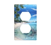 YYHWHJDE Water Rush to Tropical Beach - Piastra da parete, 11,4 x 7 cm, in policarbonato resistente, resistente al calore e allo sbiadimento, facile da pulire, dimensioni standard