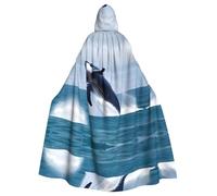 YYHWHJDE Whales at Sea Stampe Halloween Adulto Mantello con Cappuccio Uomini E Donne Abbigliamento Mantello Gioco di Ruolo