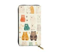 YYHWHJDE White Bear Brown Bear - Portafoglio lungo in pelle stampata di qualità, progettato per ragazze e donne alla moda, elegante, 19 x 10,5 cm, Nero , Taglia unica