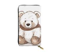 YYHWHJDE White Bear Brown Bear Prints Portafoglio lungo pochette in pelle Progettato per ragazze e donne alla moda elegante e personalizzato 19 x 10,5 cm, nero, taglia unica, Nero , Taglia unica