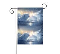 YYHWHJDE White Bear In Lake Picture Garden Flag Pole Outdoor Courtyard Decoration double face 30,5 x 45,7 cm