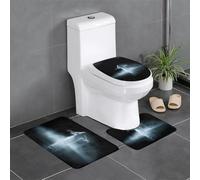 YYHWHJDE White Ghost In The Mist Picture Anti slip floor mat set tre pezzi tappeto bagno antiscivolo durevole