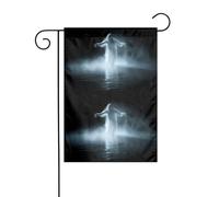 YYHWHJDE White Ghost In The Mist Picture Garden pennone esterno decorazione cortile su entrambi i lati 30,5 x 45,7 cm