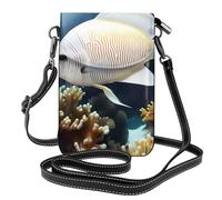 YYHWHJDE White-golden fish Picture - Telefono cellulare da donna con prepuzio in pelle, tracolla piccola regolabile