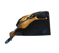 YYHWHJDE WHJDPP - Cappello da chef per donne e uomini, con stampa marmorizzata, colore: nero e oro, per operazioni chirurgiche, infermieristiche