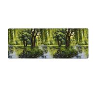 YYHWHJDE Willow Trees by The Pond Prints, tappetino per mouse extra large per computer, ufficio, tastiera da gioco, versione ispessita, 30,5 x 80 cm