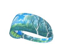 YYHWHJDE Willows on The Waterfront - Fascia sportiva da donna, a prova di sudore, fascia elastica estiva