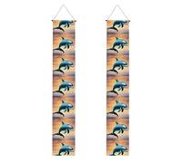 YYHWHJDE Winter the delphin Prints - Striscione per portico di laurea, robusto, durevole, lavabile e riutilizzabile, decorazione per feste, cerimonie, porte d'ingresso