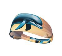 YYHWHJDE Winter The Dolphin Picture - Fascia sportiva da donna, a prova di sudore, fascia elastica estiva