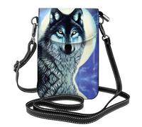 YYHWHJDE wolf under moon - Borsa a tracolla in vera pelle