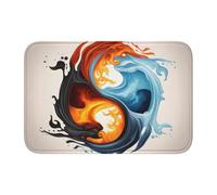 YYHWHJDE Yin Yang Fire Water Pattern Tappetino antiscivolo e ispessito adatto per bagni, camere da letto, tappetini lavabili 40,6 x 61 cm