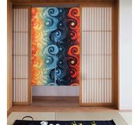 YYHWHJDE yin yang fuoco acqua stampe tenda divisorio giunzione protezione della privacy adatto per cucina, bagno, camera 86,4 x 142,2 cm