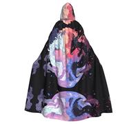 YYHWHJDE Yin Yang Sky Pattern Halloween Adulto Mantello con Cappuccio per Party Costume Cosplay Stage Masquerade Tema Danza Comic Con