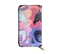 YYHWHJDE Yin Yang Sky Prints, pochette lunga in pelle di qualità, progettata per ragazze e donne alla moda, elegante, 19 x 10,5 cm, Nero , Taglia unica