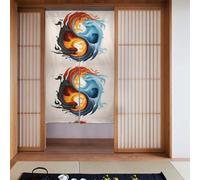 YYHWHJDE Yin Yang - Tenda con motivo acqua di fuoco, 2 pezzi, 86,4 x 142,2 cm, buona drappeggio, liscia e non si stropiccia, tende in tessuto, divisori per stanze