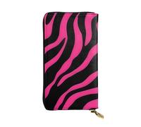 YYHWHJDE Zebra Tiger Leopard Pink Picture Quality Leather Long Clutch Wallet Progettato per ragazze e donne alla moda elegante 19 x 10,5 cm, Nero , Taglia unica