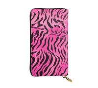 YYHWHJDE Zebra Tiger Leopard Pink Printing Quality Leather Long Clutch Wallet progettato per ragazze e donne alla moda elegante 19 x 10,5 cm, Nero , Taglia unica