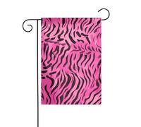 YYHWHJDE Zebra tigre leopardo rosa Immagine Giardino pennone esterno cortile decorazione fronte-retro 30,5 x 45,7 cm