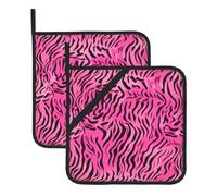 YYHWHJDE Zebra, tigre, leopardo, rosa, stampato, quadrato, isolante, 2 pezzi, dotato di una comoda corda laterale per appenderlo facilmente