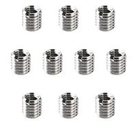 YYIGVMO 10 Pezzi Inserti Filettati da M8x1.25 Maschio a M6x1 Femmina, Lunghezza 8mm, Inserti Filettati Adattatori Riduzione Dado in Acciaio Inox, per Mobili, Automobili