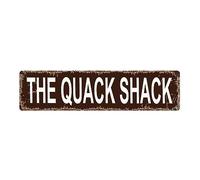 YYIUUK The Quack Shack - Targa in metallo vintage con stampa artistica da appendere, per casa, cucina, patio, cortile, ufficio, caffetteria, bar, porta d'ingresso, decorazione da parete, 10,2 x 40,6