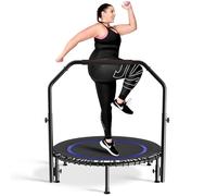 YYJO Rimbalzo elastico silenzioso da 101,6 cm, per adulti, 204 kg, mini trampolino di rimbalzo per fitness per interni ed esterni, con manubrio regolabile