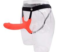 YYJYZH BDSM Hollow Large Dildo Pants Penis Sleeve Enlarger Strapon Belt Strap-On Dildo con Imbracatura Regolabile Bondage Large Dildo Sex Toys for Uomini(Redrot,M)