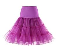 YYKSYDPT 50s Sottogonna Petticoat Organza Retro Tutu Vintage Rockabilly Mini Gonne Tulle Skirt (M, Rosa 03)