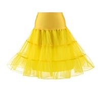YYKSYDPT 50s Sottogonna Petticoat Organza Retro Tutu Vintage Rockabilly Mini Gonne Tulle Skirt (S, Giallo)