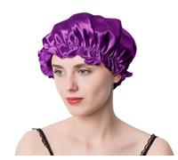 YYKSYDPT Berretto da Notte in Pura Seta di Gelso al 100% Berretto da Notte in Capelli Ricci di Seta Capelli non Più Crespi e Annodati (Viola 2)