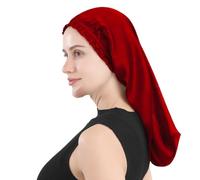 YYKSYDPT Berretto da Notte in Seta Berretto da Notte in Seta di Gelso al 100% Fascia per Capelli in Seta che non Cade Tutta la Notte Berretto per Capelli Ricci in Seta (Bordeaux)