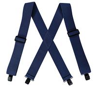 YYKSYDPT Bretelle da uomo con 4 clip in metallo molto resistenti, larghe 50 mm e resistenti, a forma di X, per pantaloni da moto, Rosso vinaccia, Taglia unica