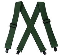 YYKSYDPT Bretelle da uomo con 4 clip in metallo molto resistenti, larghe 50 mm e resistenti, a forma di X, per pantaloni da moto, Rosso vinaccia, Taglia unica