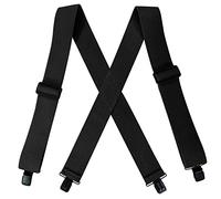 YYKSYDPT Bretelle da uomo con 4 clip in metallo molto resistenti, larghe 50 mm e resistenti, a forma di X, per pantaloni da moto, Rosso vinaccia, Taglia unica