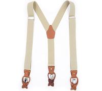 YYKSYDPT Bretelle per uomo pantaloni con clip e bottoni molto resistenti 35 mm di larghezza, stile Y regolabile, bretelle convertibili in pelle