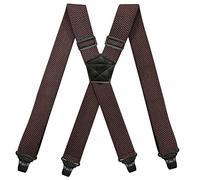 YYKSYDPT Bretelle resistenti da lavoro da uomo, adatte all'aeroporto, larghezza 3,8 cm, retro a X, con 4 clip in plastica, chiusure elastiche regolabili, pantaloni nascosti sotto la camicia o