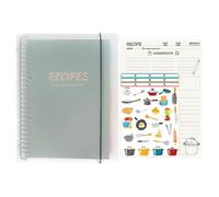 YYKSYDPT Il mio taccuino di ricette: libro di ricette da riempire, può scrivere 160 ricette personalizzate, 80 foglie, quaderno da cucina con 5 pagine indice, 1 adesivo (Verde)