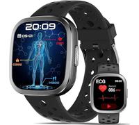 YYKY 2026 Nuovo Smartwatch ECG/HRV/24H Pressione Sanguigna/Cardiofrequenzimetro/ᴀᴘɴᴇᴀ ɴᴏᴛᴛᴜʀɴᴀ,1.72" Orologio Salute con Telefono/SOS/SpO2/Sonno/Lipidi/Acido Urico/BMI/Contapassi,iOS Android (Nero)
