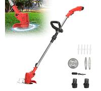 YYLHJW Tagliasiepi Tagliaerba elettrico 12 V 2.0 Ah Cordless String Trimmer 2 batterie 450 W Tosaerba elettrico telescopico Tagliaerba portatile per giardino