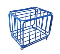YYLMKMFC-AE Espositore for Organizer da Basket Carrello portaoggetti Pieghevole Grande for Palline, Gabbia da Calcio rotolante in Acciaio Inossidabile Blu, Resistente