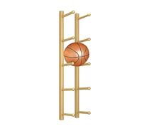 YYLMKMFC-AE Espositore Multiuso for Palestra/Studio/Garage, scaffale for Tappetino Yoga a 5/6 Livelli, Supporto for Basket Montato a Parete(Gold,5)