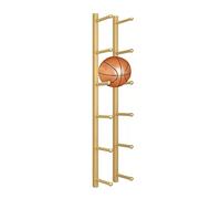 YYLMKMFC-AE Espositore Multiuso for Palestra/Studio/Garage, scaffale for Tappetino Yoga a 5/6 Livelli, Supporto for Basket Montato a Parete(Gold,6)