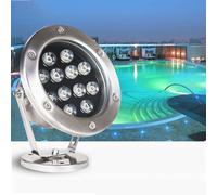 YYLMKMFC-AE Luci LED sommergibili 24V - Fontana for Stagno in Acciaio Inossidabile IP68 con Luce Subacquea for Piscina, Faretto da Incasso for Esterni RGB(Green,6W)