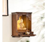 YYLMKMFC Cornice for altare buddista montata a parete, adatta for santuari personali, dotata di ripiani estraibili a scomparsa, ideale for la preghiera domestica(Wall-mounted)