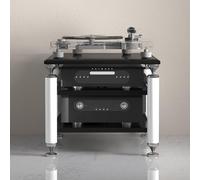 YYLMKMFC Mobile stereo rack audio nero, supporto multimediale AV e torre portaoggetti DVD, supporto TV con ripiano angolare for home theater(White Black,62x57x56cm)