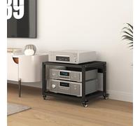 YYLMKMFC Mobile supporto for supporti audio video a 5 livelli - Rack stereo multifunzionale con ruote for lettori DVD/CD e amplificatori - Ripiano portaoggetti(2 Tier-50x40x40cm)