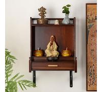 YYLMKMFC Scaffale Buddha Mobile da parete in legno con cassetto - Tavolo da altare for offerte buddiste e tributo all'incenso(Without Door,Wall-mounted)